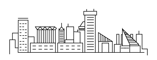 Line drawing of a skyline