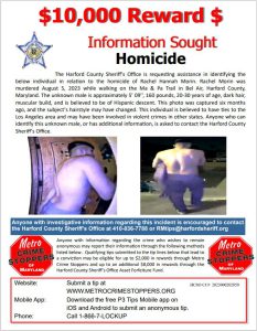 $10,000 Reward for Rachel Morin's killer